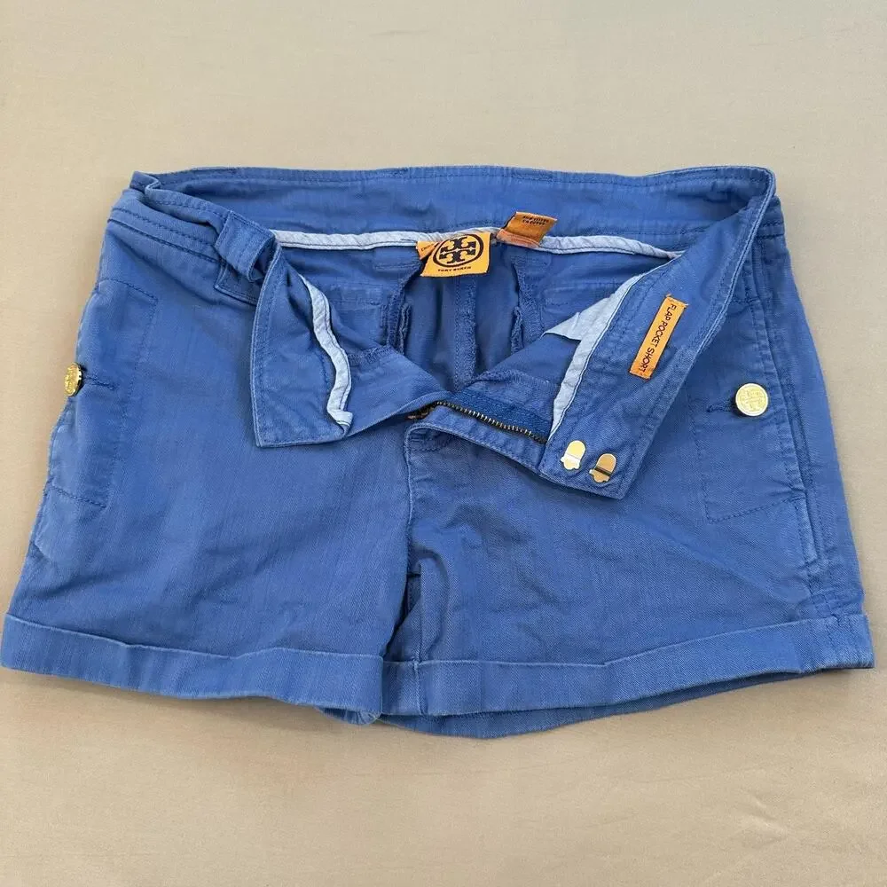 Tory Burch Shorts Womens 26 Blue 3